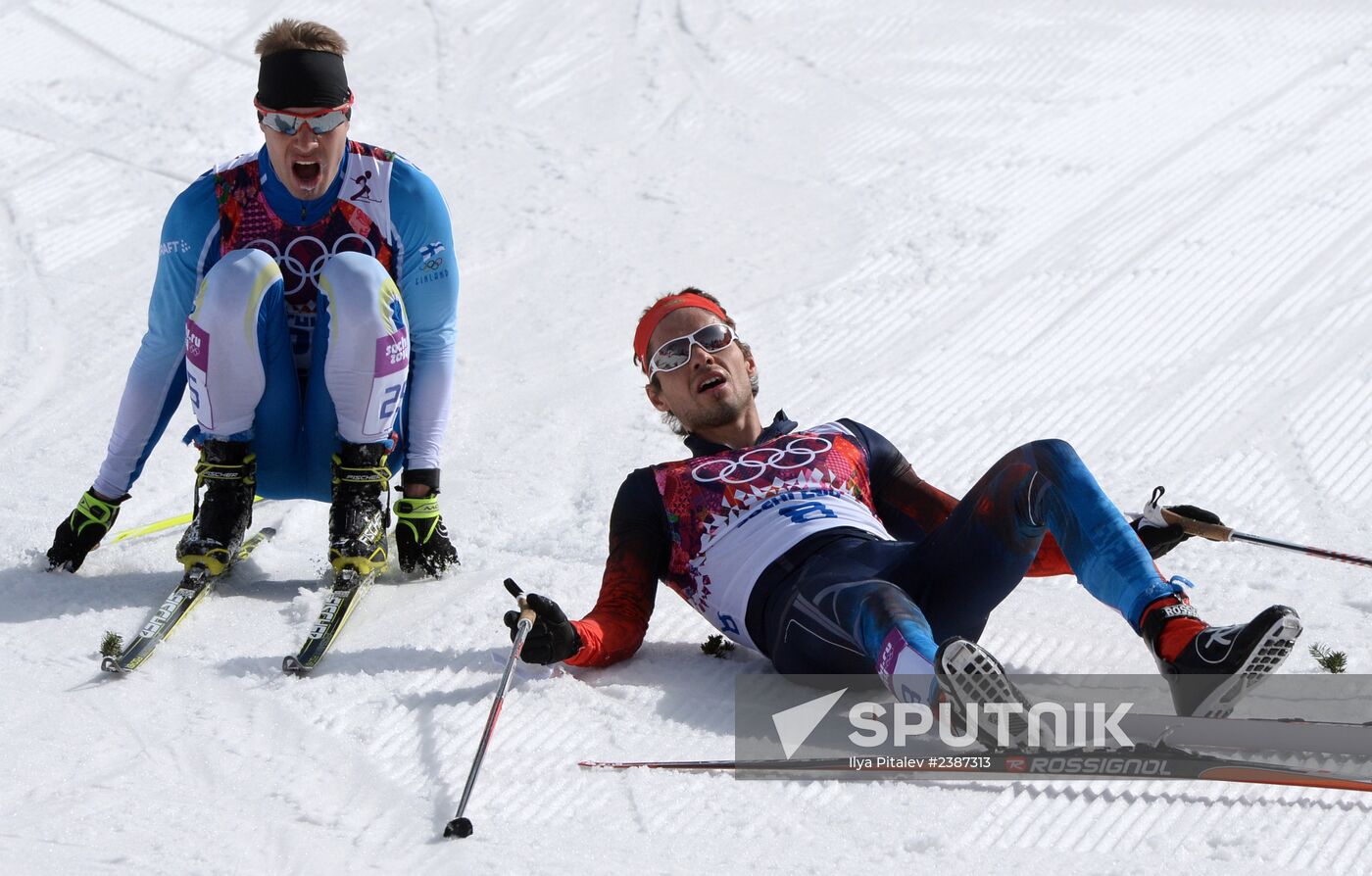 2014 Winter Olympics. Cross-country skiing. Men. Mass start race