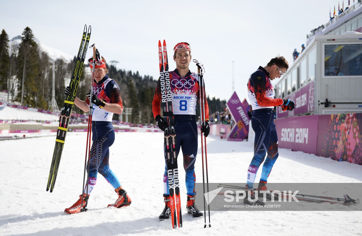 2014 Winter Olympics. Cross-country skiing. Men. Mass start race