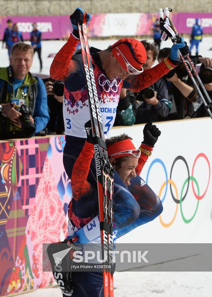 2014 Winter Olympics. Cross-country skiing. Men. Mass start race
