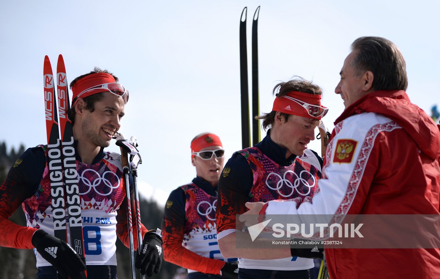 2014 Winter Olympics. Cross-country skiing. Men. Mass start race