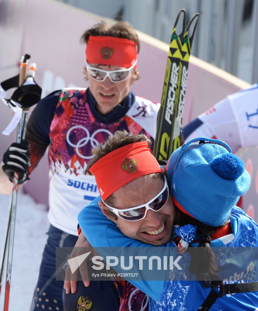 2014 Winter Olympics. Cross-country skiing. Men. Mass start race