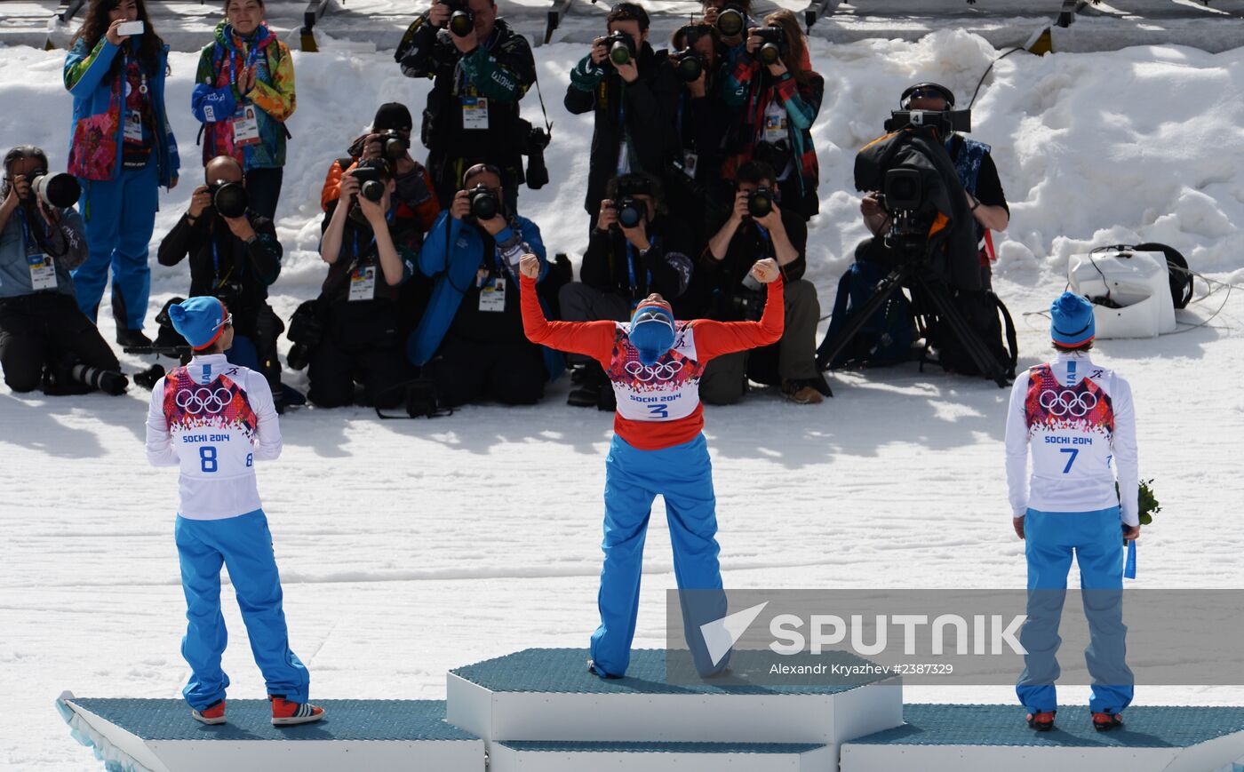 2014 Winter Olympics. Cross-country skiing. Men. Mass start race