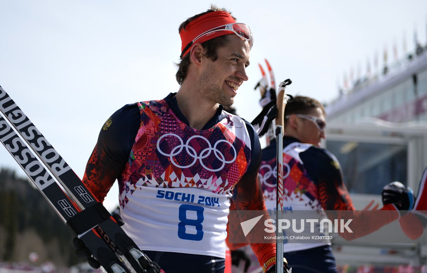 2014 Winter Olympics. Cross-country skiing. Men. Mass start race