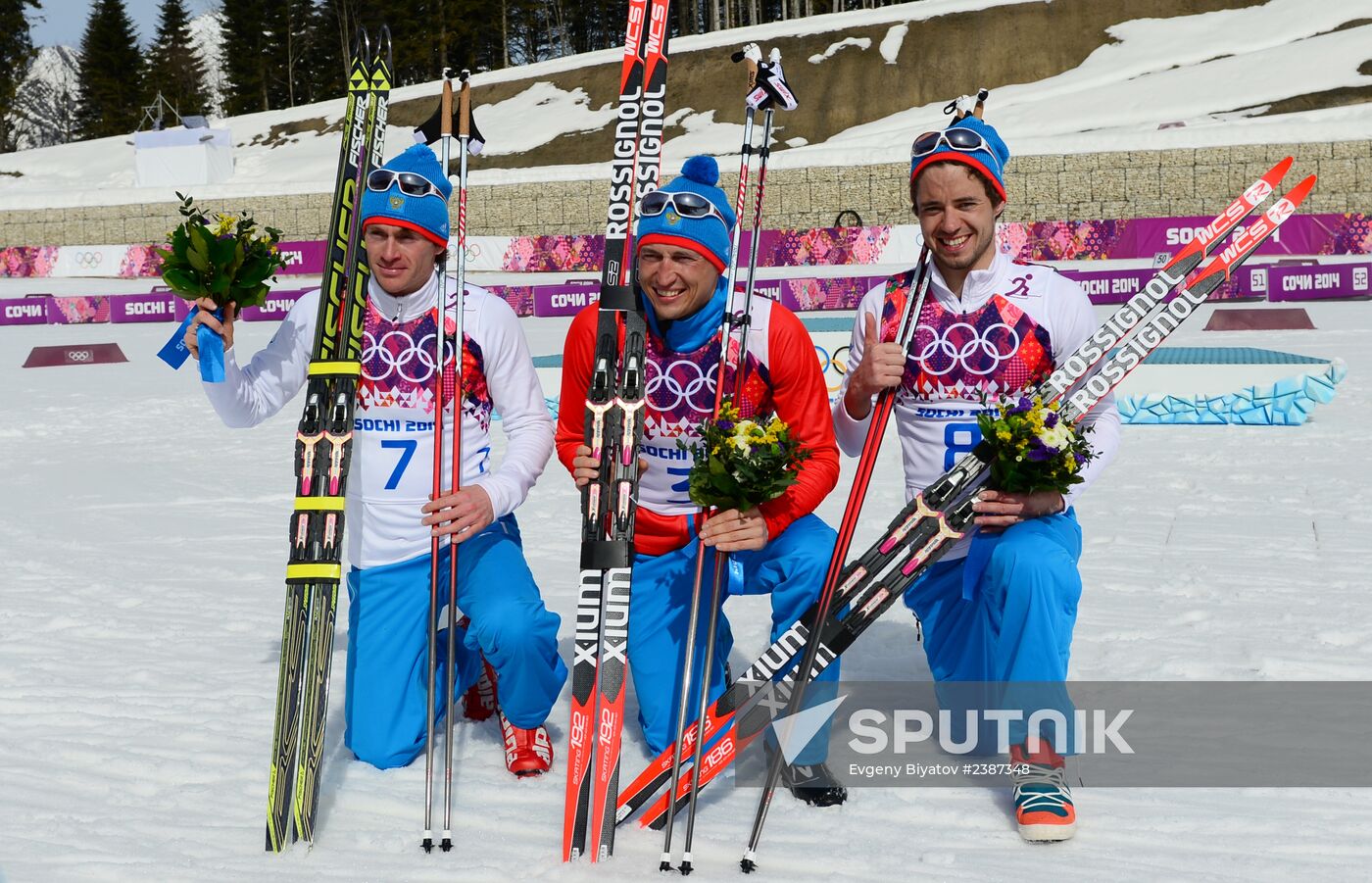 2014 Winter Olympics. Cross-country skiing. Men. Mass start race