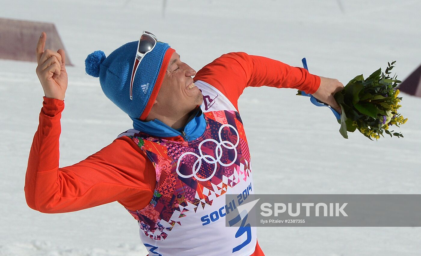 2014 Winter Olympics. Cross-country skiing. Men. Mass start race