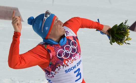 2014 Winter Olympics. Cross-country skiing. Men. Mass start race