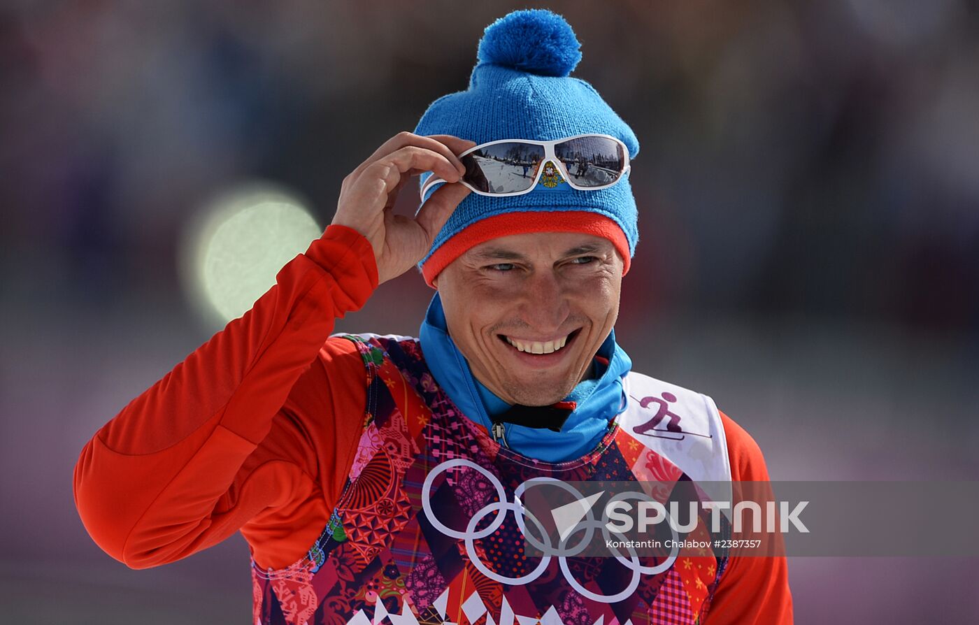 2014 Winter Olympics. Cross-country skiing. Men. Mass start race