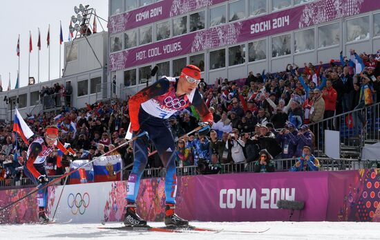 2014 Winter Olympics. Cross-country skiing. Men. Mass start race