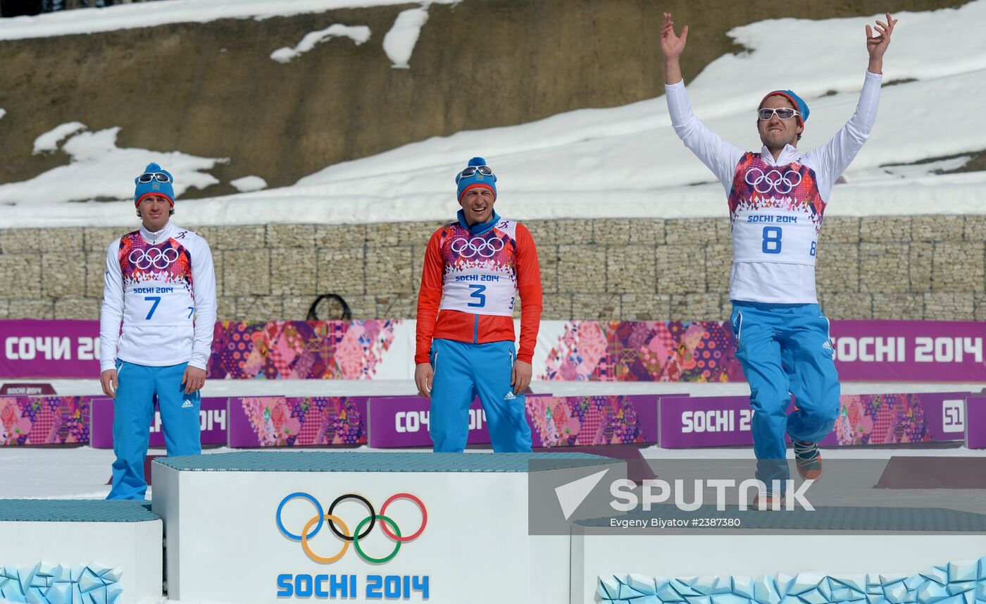 2014 Winter Olympics. Cross-country skiing. Men. Mass start race