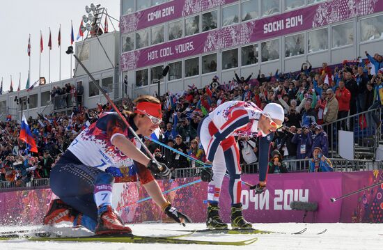 2014 Winter Olympics. Cross-country skiing. Men. Mass start race