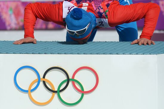 2014 Winter Olympics. Cross-country skiing. Men. Mass start race