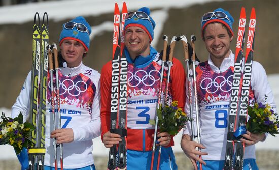 2014 Winter Olympics. Cross-country skiing. Men. Mass start race