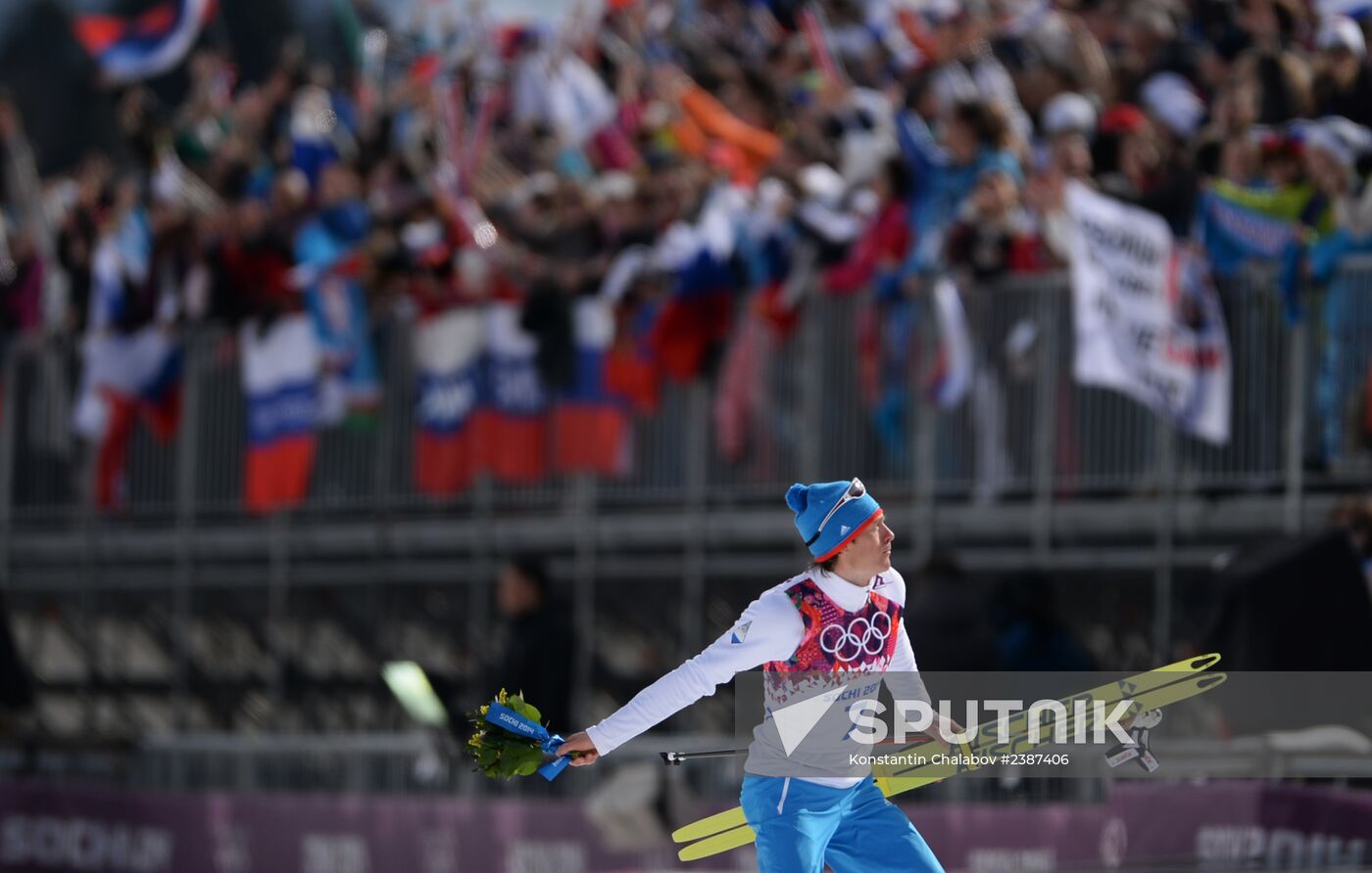 2014 Winter Olympics. Cross-country skiing. Men. Mass start race