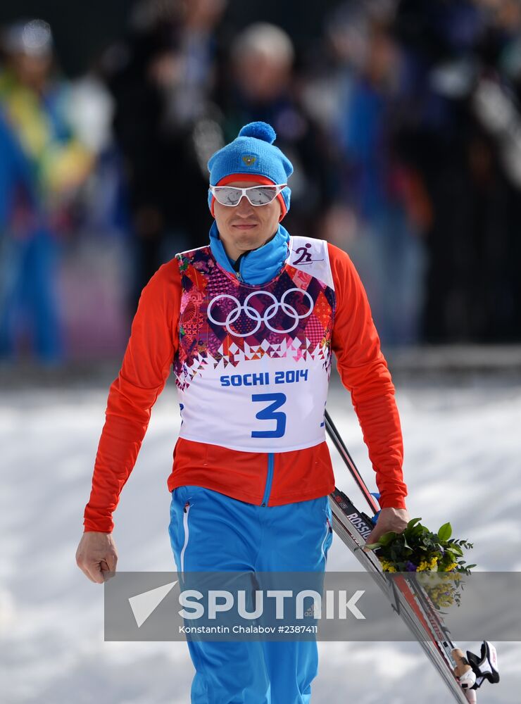 2014 Winter Olympics. Cross-country skiing. Men. Mass start race