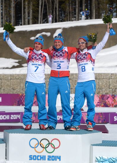 2014 Winter Olympics. Cross-country skiing. Men. Mass start race