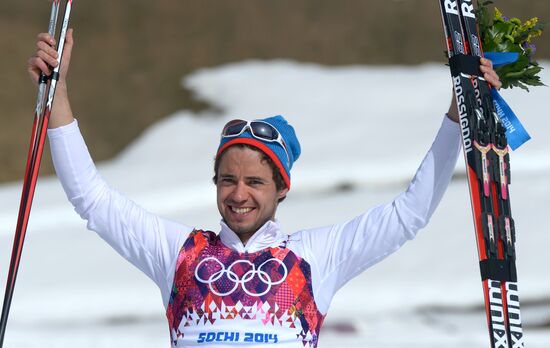 2014 Winter Olympics. Cross-country skiing. Men. Mass start race