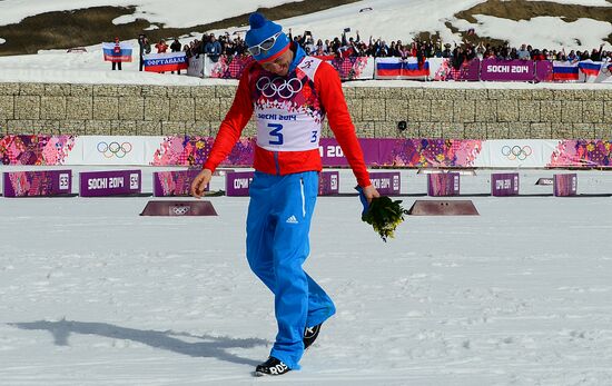 2014 Winter Olympics. Cross-country skiing. Men. Mass start race