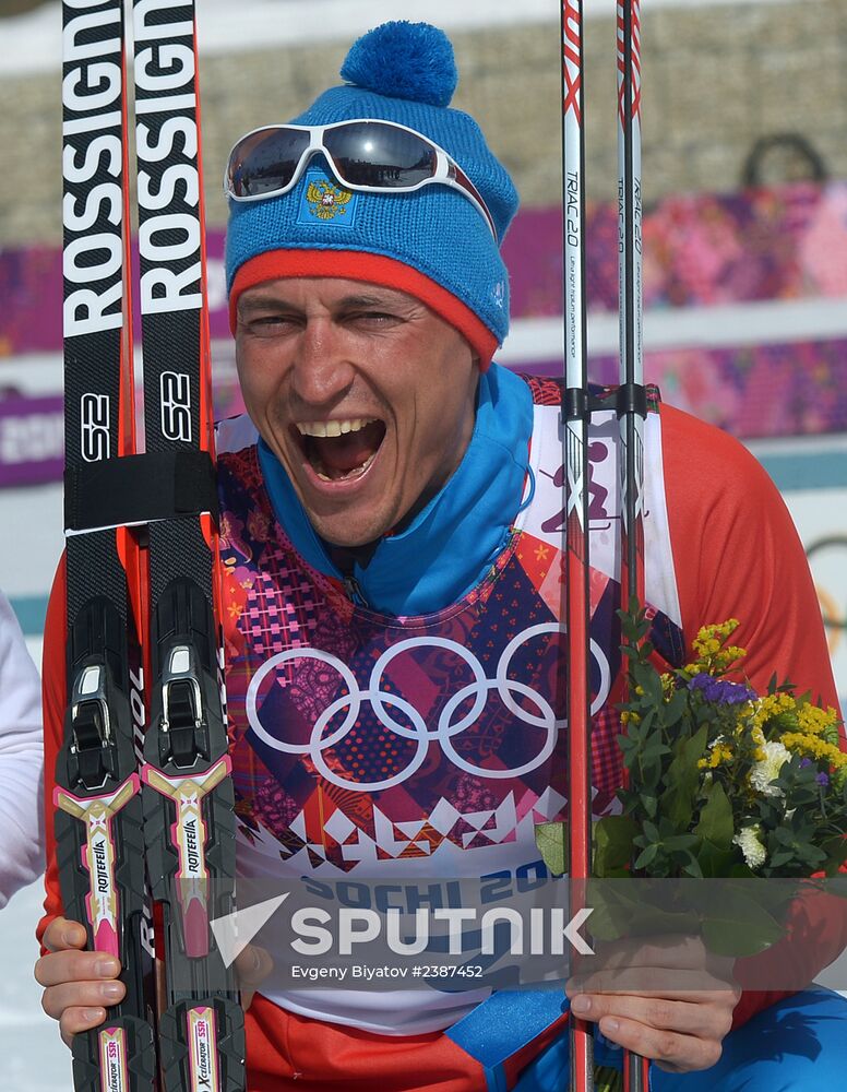 2014 Winter Olympics. Cross-country skiing. Men. Mass start race