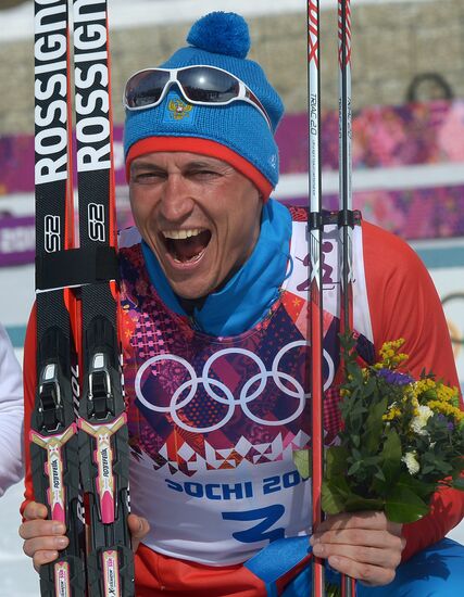 2014 Winter Olympics. Cross-country skiing. Men. Mass start race