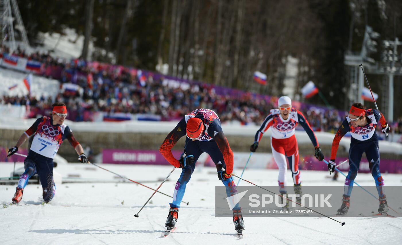 2014 Winter Olympics. Cross-country skiing. Men. Mass start race