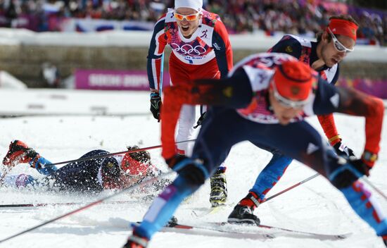 2014 Winter Olympics. Cross-country skiing. Men. Mass start race