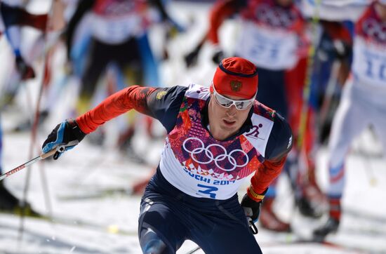 2014 Winter Olympics. Cross-country skiing. Men. Mass start race