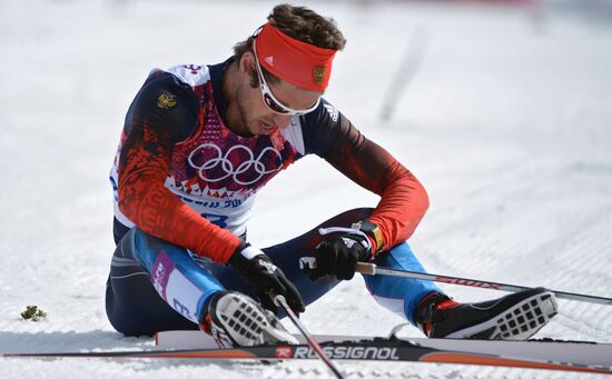 2014 Winter Olympics. Cross-country skiing. Men. Mass start race