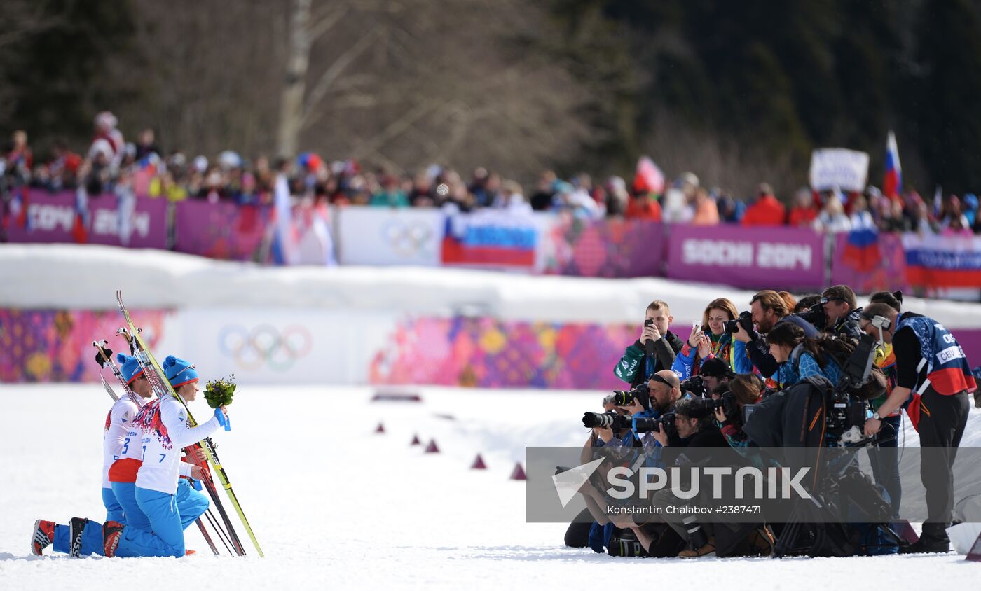 2014 Winter Olympics. Cross-country skiing. Men. Mass start race
