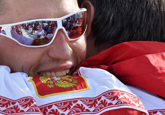 2014 Winter Olympics. Cross-country skiing. Men. Mass start race