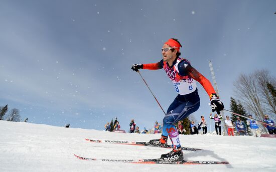 2014 Winter Olympics. Cross-country skiing. Men. Mass start race