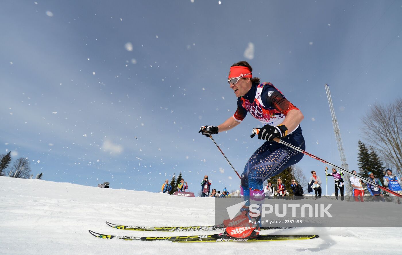 2014 Winter Olympics. Cross-country skiing. Men. Mass start race