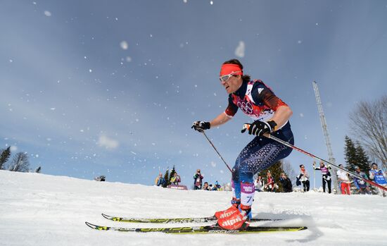 2014 Winter Olympics. Cross-country skiing. Men. Mass start race