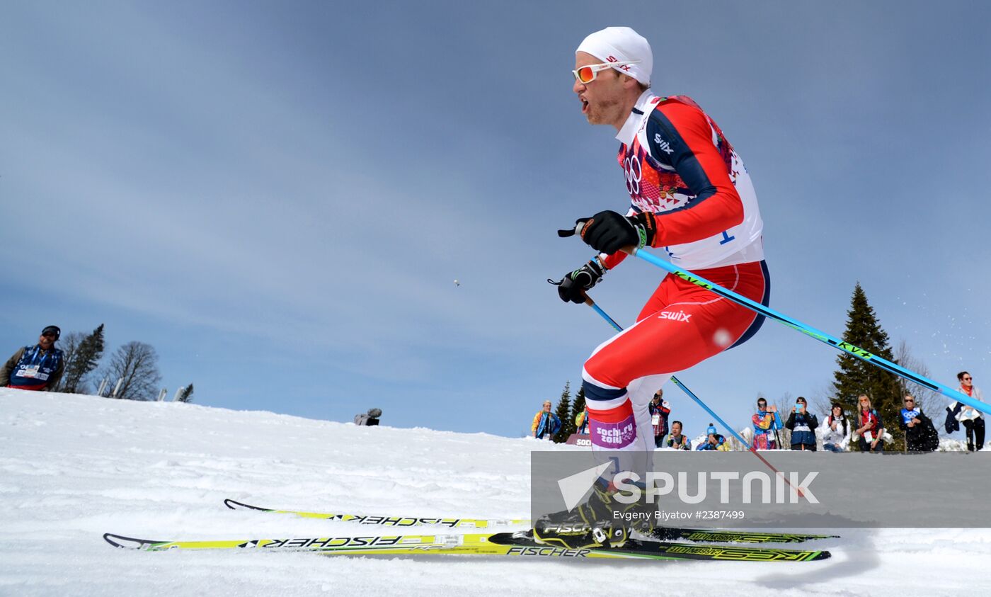 2014 Winter Olympics. Cross-country skiing. Men. Mass start race