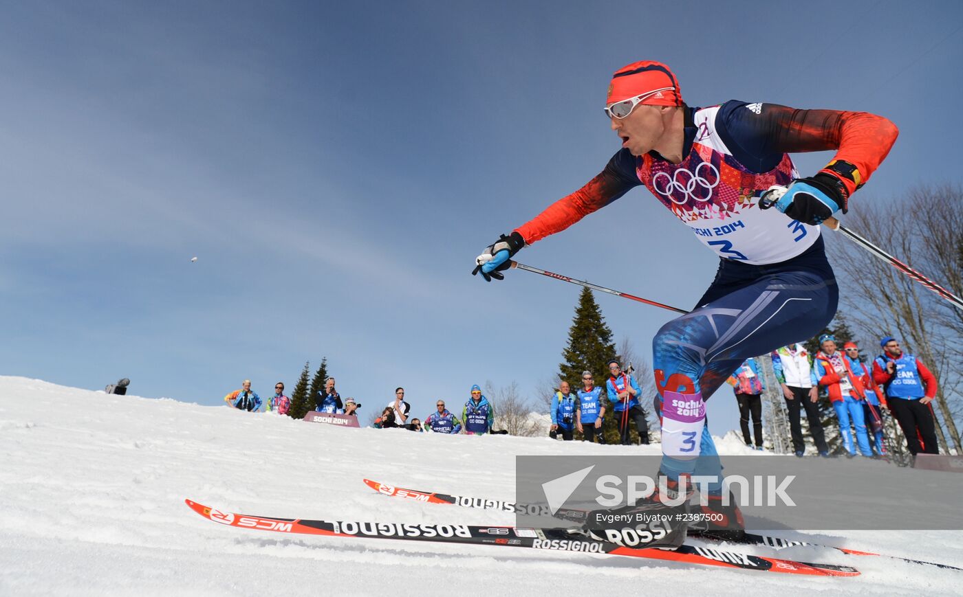 2014 Winter Olympics. Cross-country skiing. Men. Mass start race