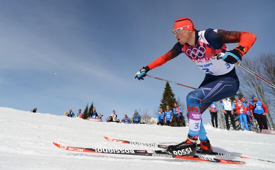 2014 Winter Olympics. Cross-country skiing. Men. Mass start race