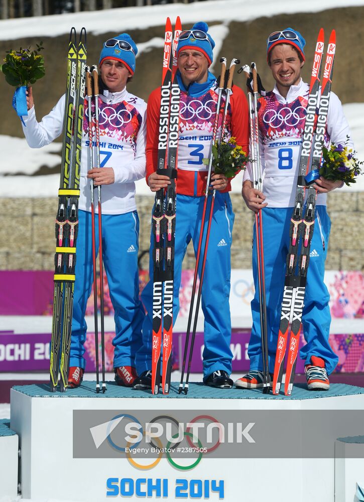 2014 Winter Olympics. Cross-country skiing. Men. Mass start race