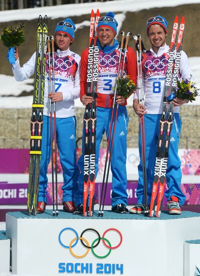 2014 Winter Olympics. Cross-country skiing. Men. Mass start race