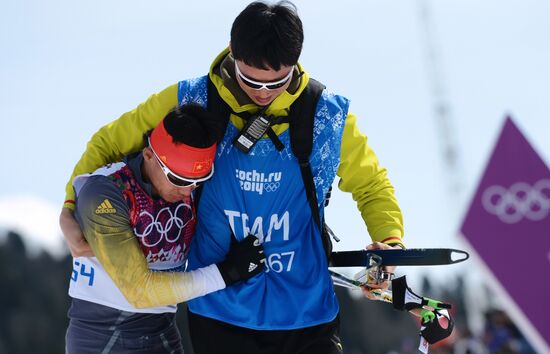 2014 Winter Olympics. Cross-country skiing. Men. Mass start race