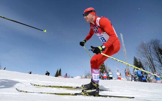 2014 Winter Olympics. Cross-country skiing. Men. Mass start race