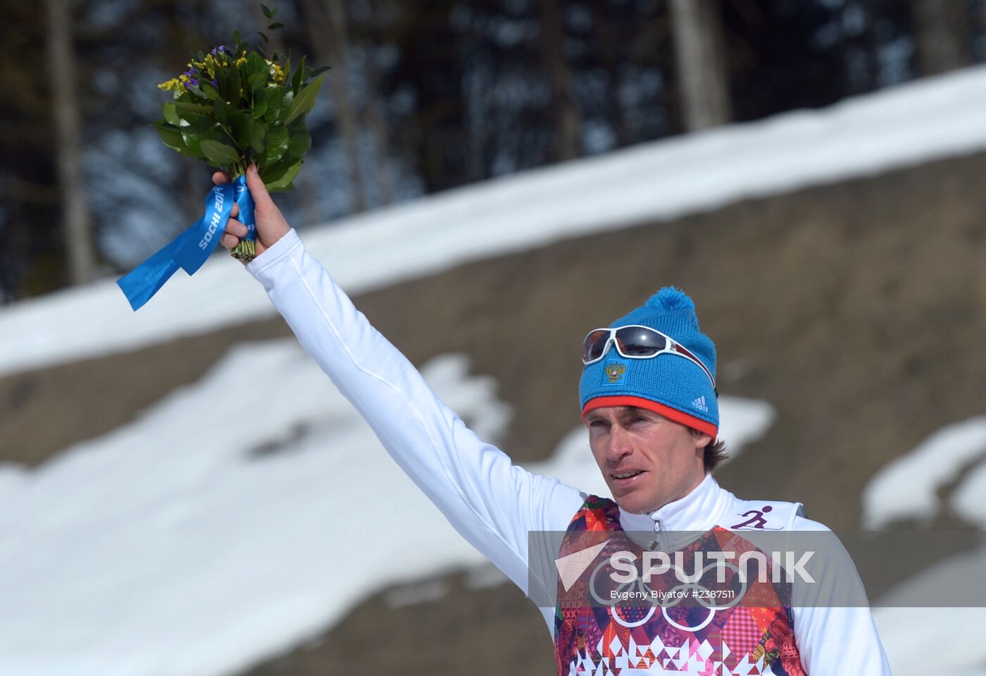 2014 Winter Olympics. Cross-country skiing. Men. Mass start race