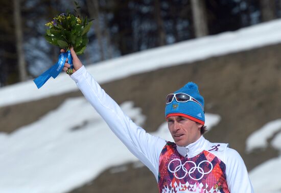 2014 Winter Olympics. Cross-country skiing. Men. Mass start race