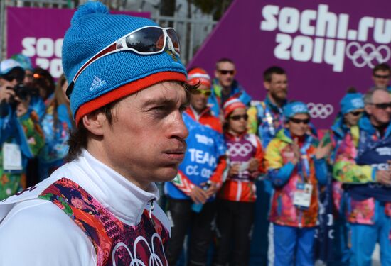2014 Winter Olympics. Cross-country skiing. Men. Mass start race