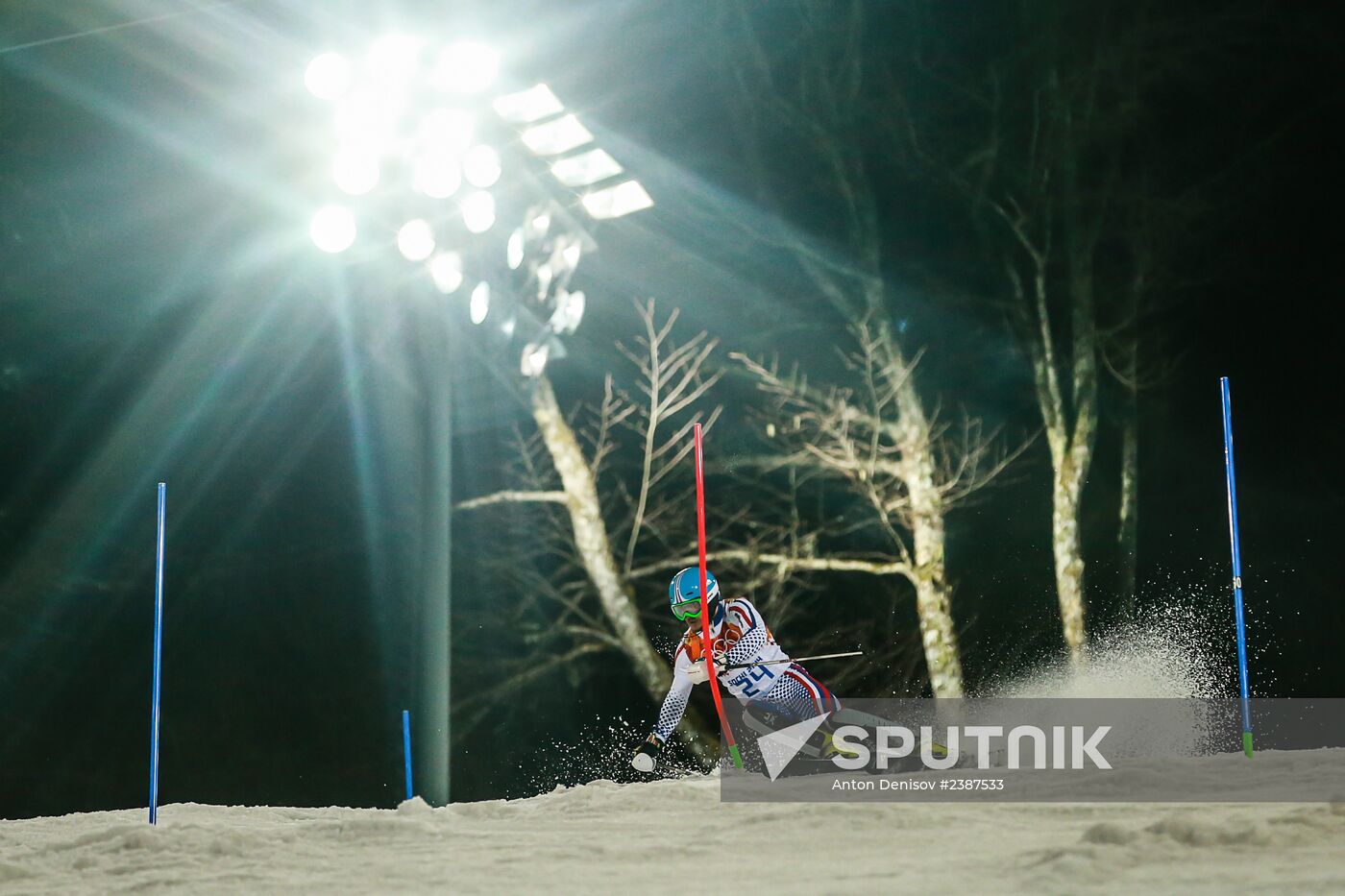 2014 Winter Olympics. Alpine skiing. Men. Slalom