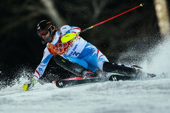 2014 Winter Olympics. Alpine skiing. Men. Slalom