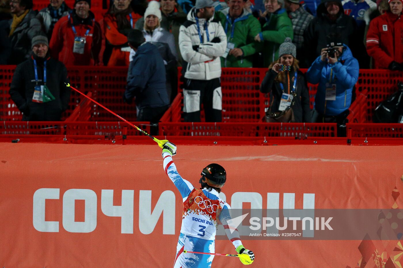 2014 Winter Olympics. Alpine skiing. Men. Slalom