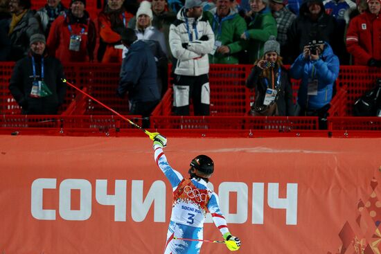 2014 Winter Olympics. Alpine skiing. Men. Slalom