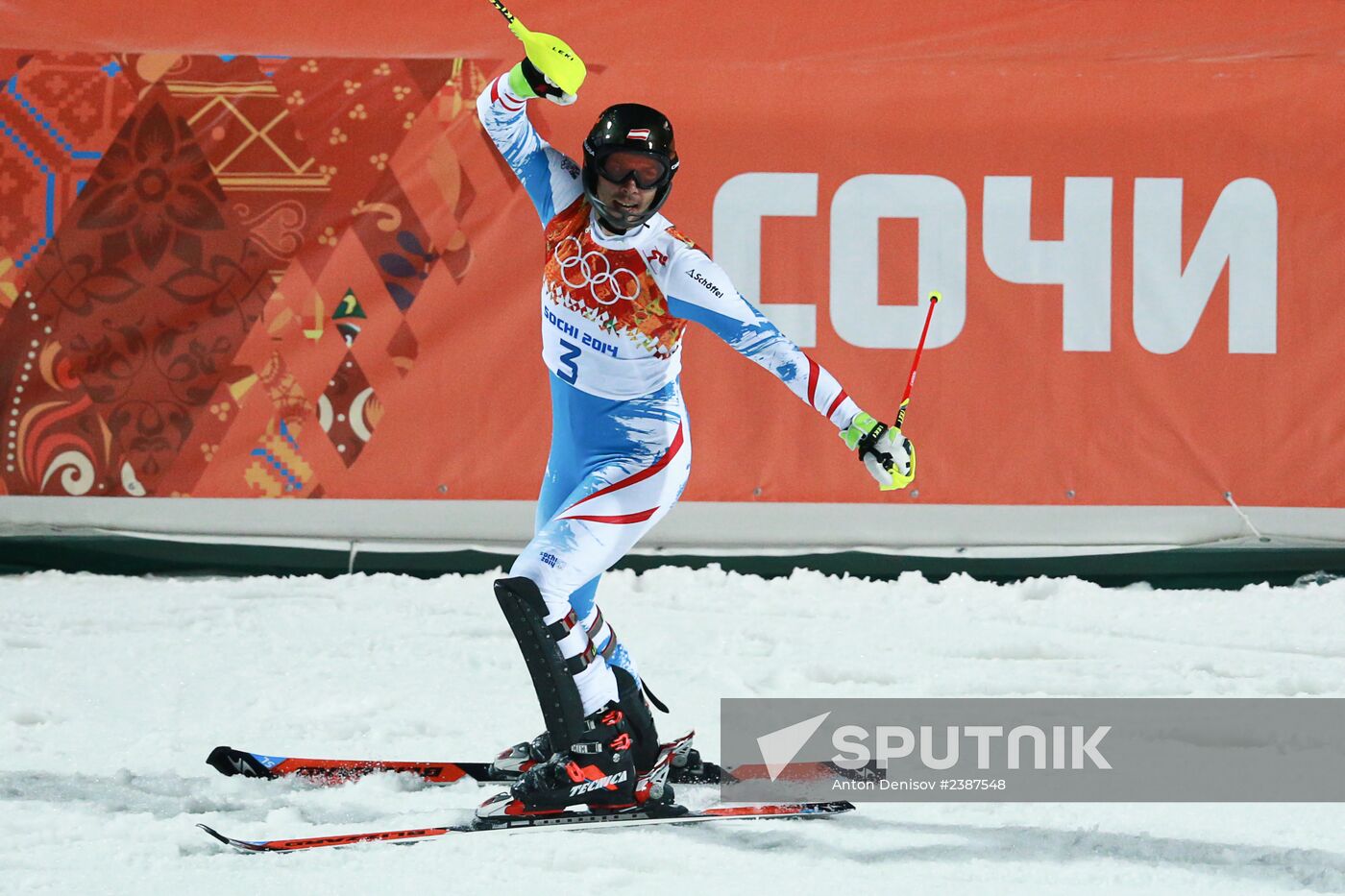 2014 Winter Olympics. Alpine skiing. Men. Slalom