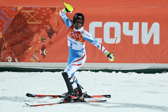 2014 Winter Olympics. Alpine skiing. Men. Slalom