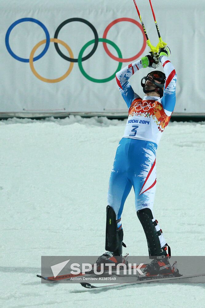 2014 Winter Olympics. Alpine skiing. Men. Slalom
