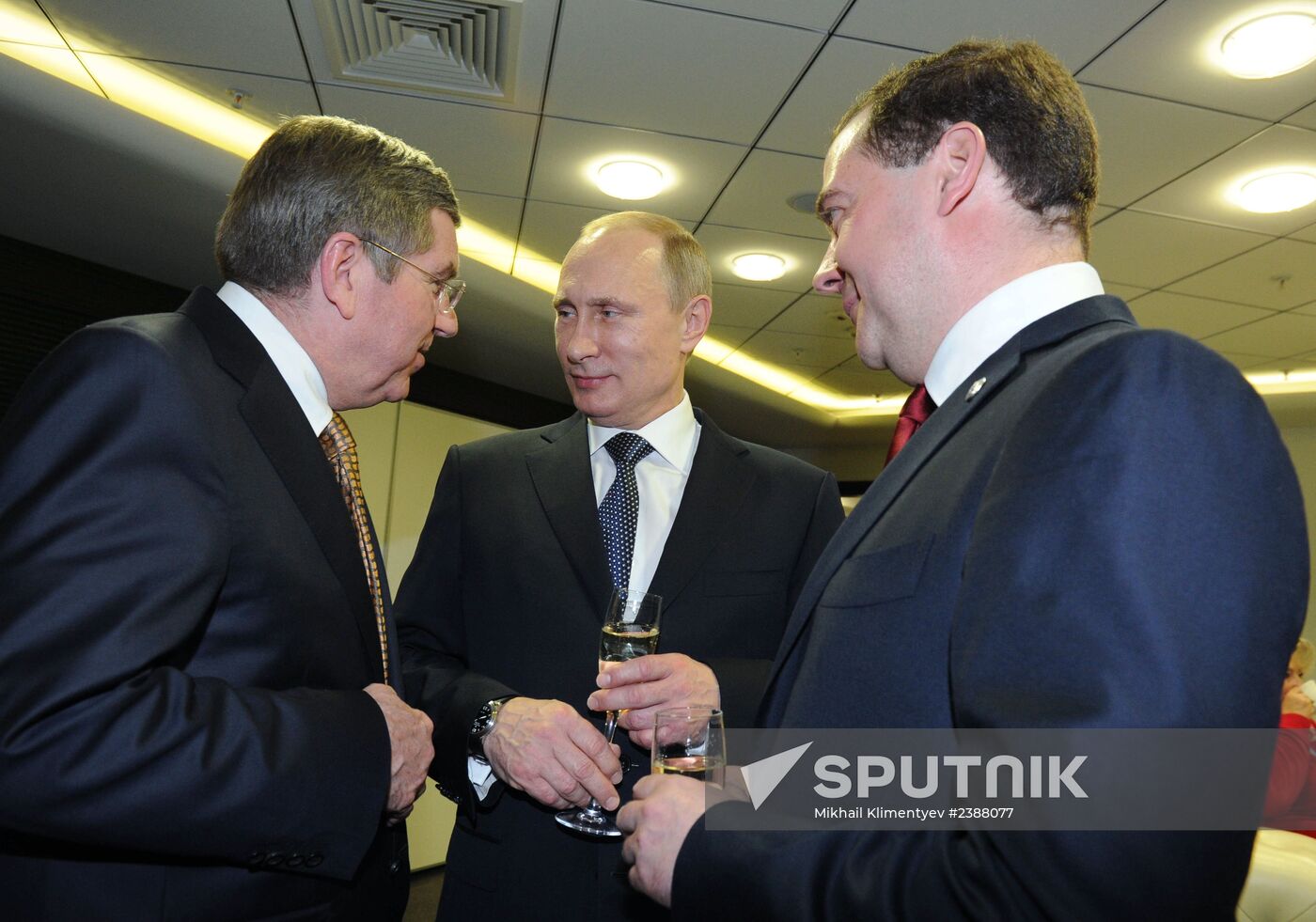 Vladimir Putin and Dmitry Medvedev attend closing ceremony of XXII Olympic Winter Games in Sochi